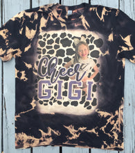 Load image into Gallery viewer, Custom Cheer Mom Black Bleached Tee
