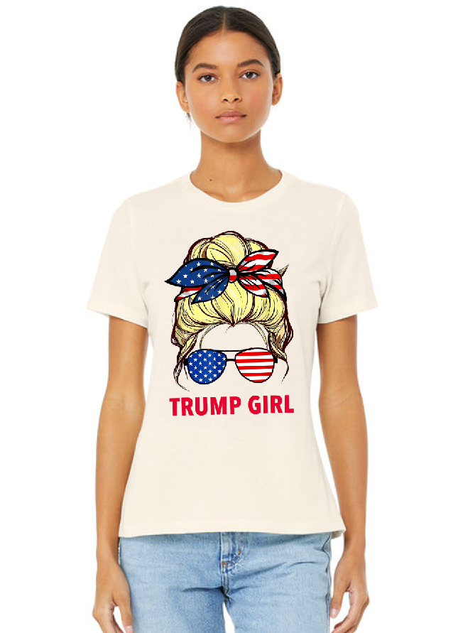 Trump Girl Messy Bun Tee