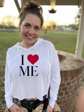 Load image into Gallery viewer, I Heart Me Hooded Crop Top
